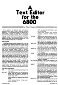 A Text Editor for the 6800